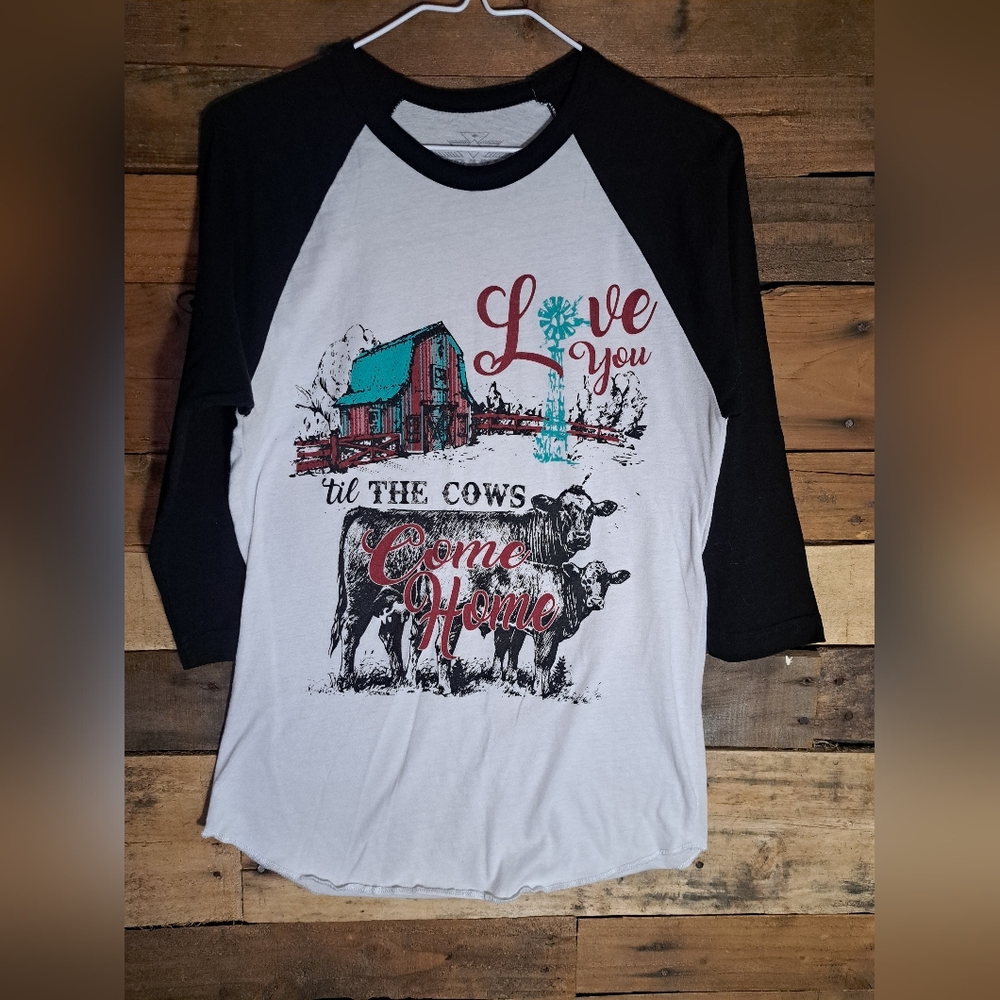 Crazy Train Reglan Cow‎ Shirt Womens small